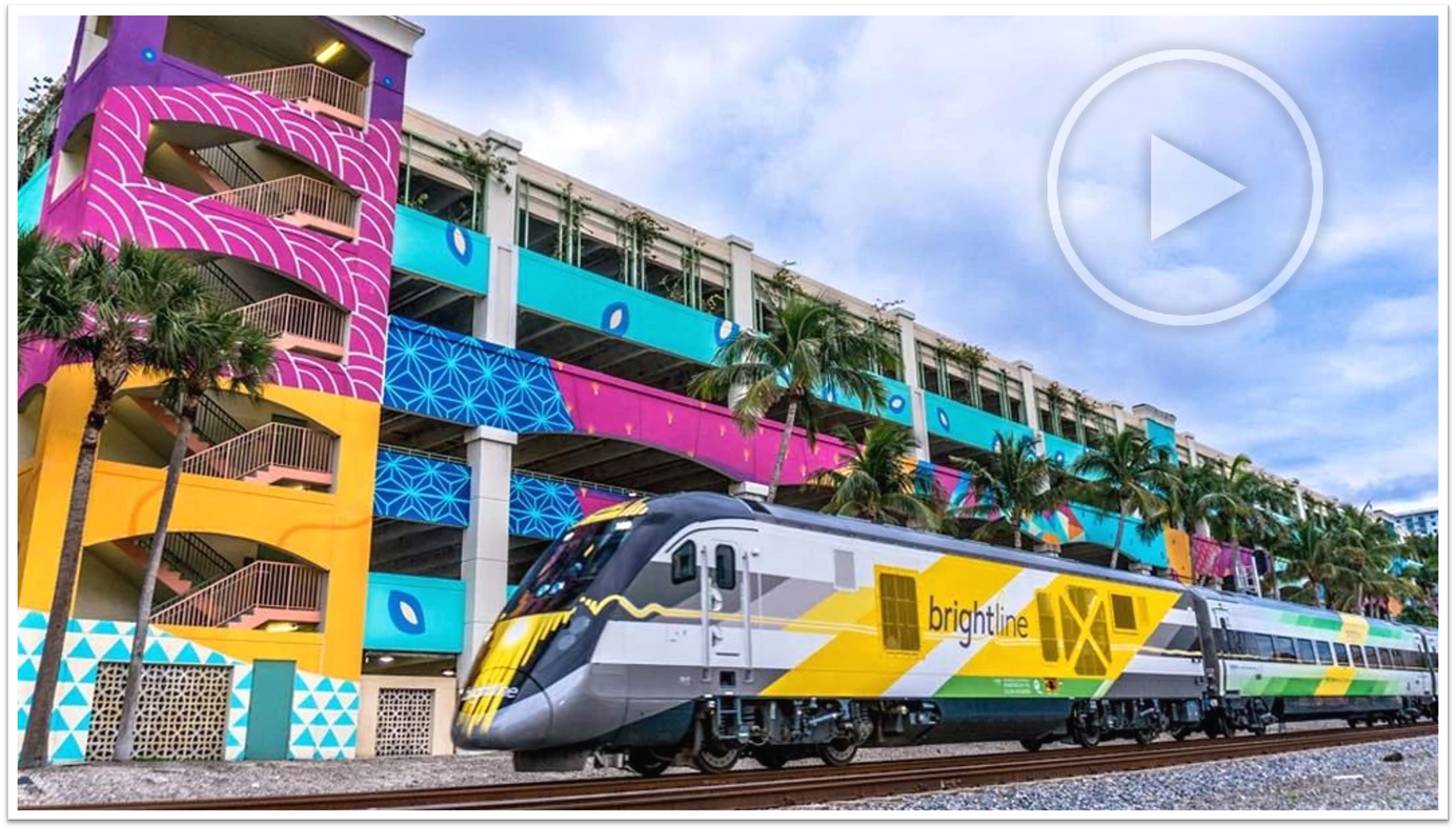 Orlando’s newest, and unique ride, the Brightline train located at the Orlando International Airport. 