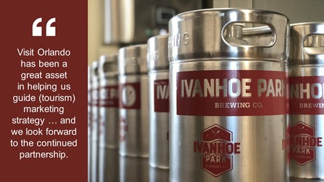 Ivanhoe Park Brewing Company thanks Visit Orlando in article.