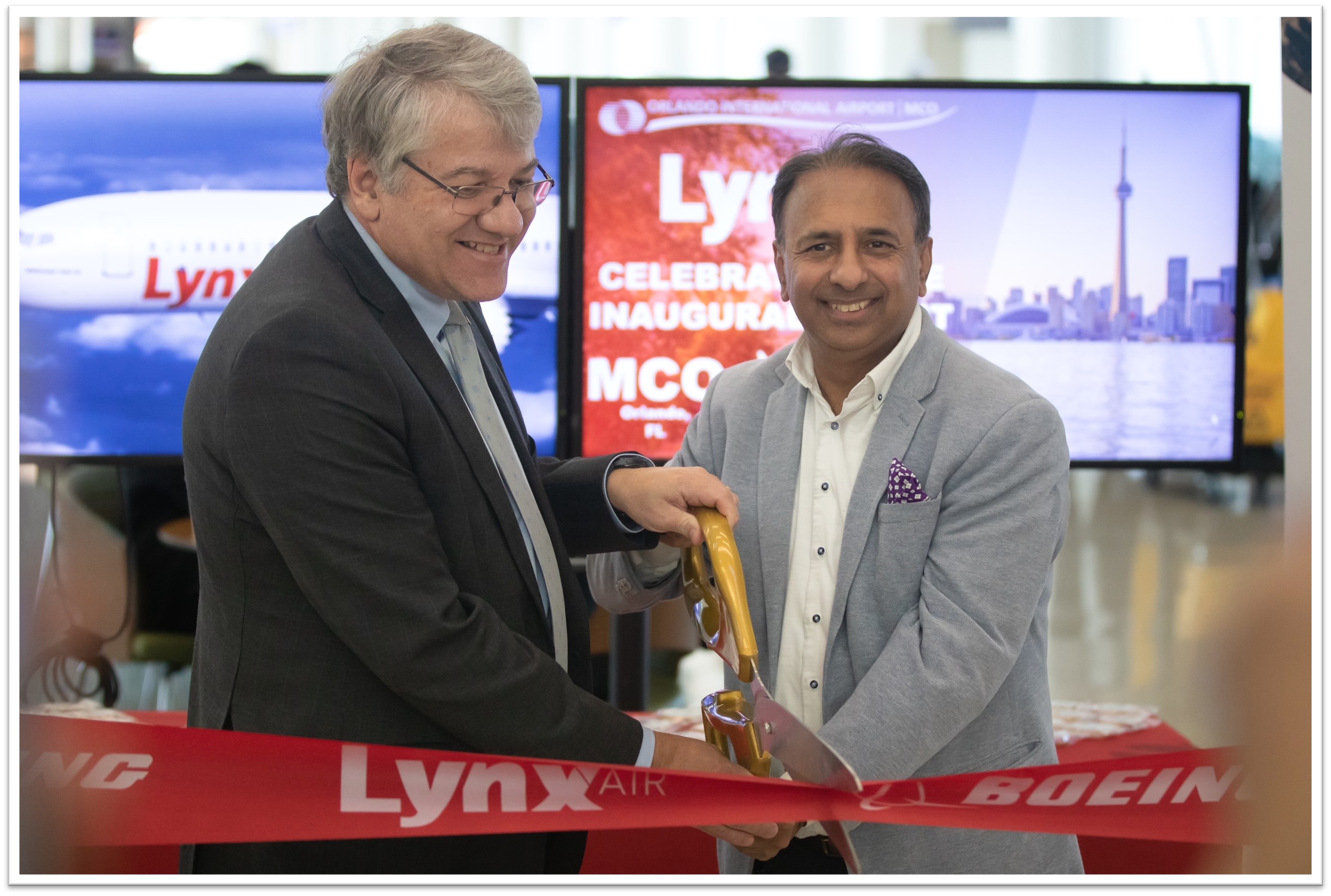Lynx Air’s ribbon cutting ceremony welcoming their inaugural U.S. flight from Toronto, Ontario to Orlando International Airport. 
