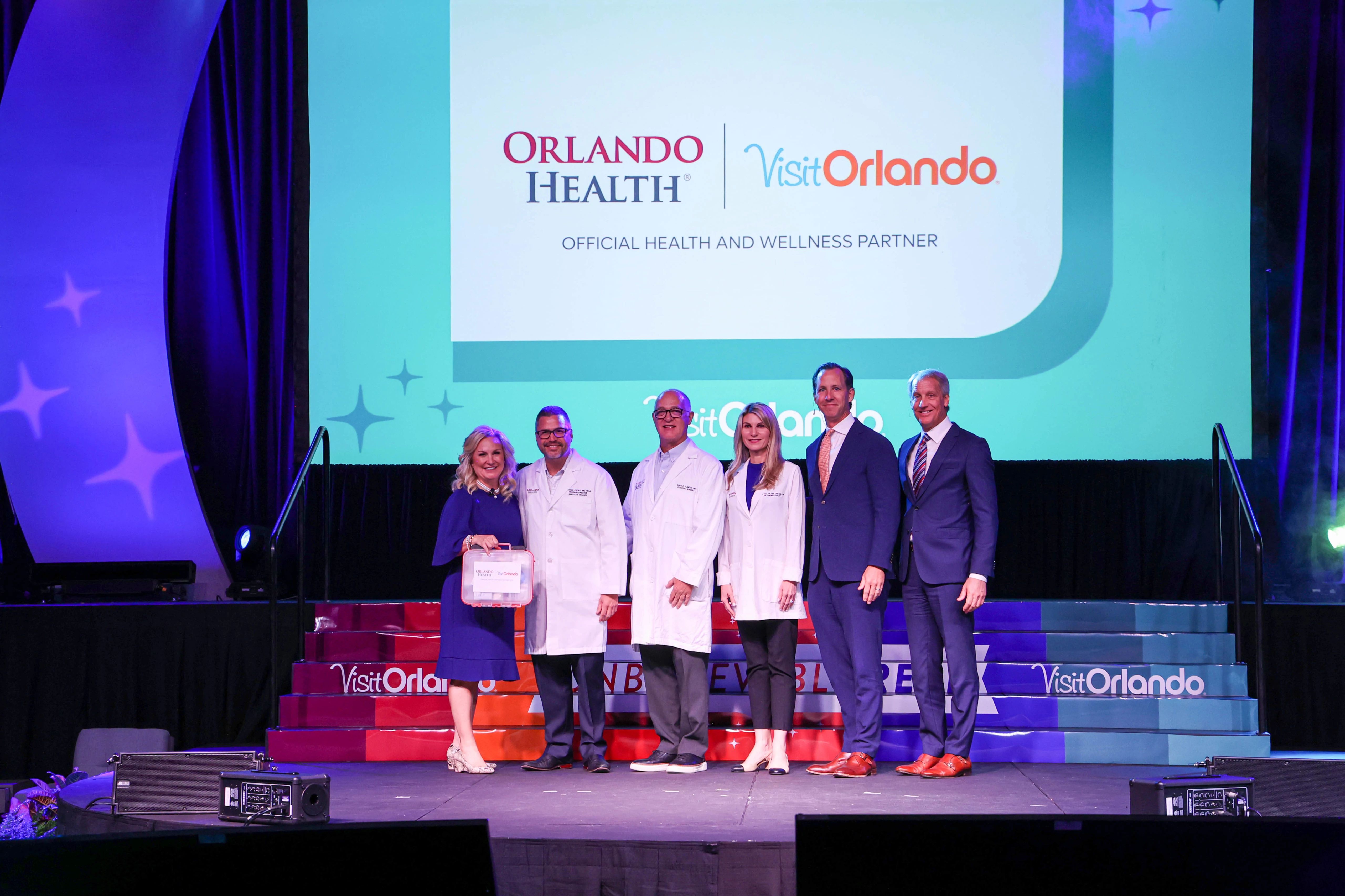 Casandra Matej, president and CEO at Visit Orlando, announces a new partnership with Orlando Health.