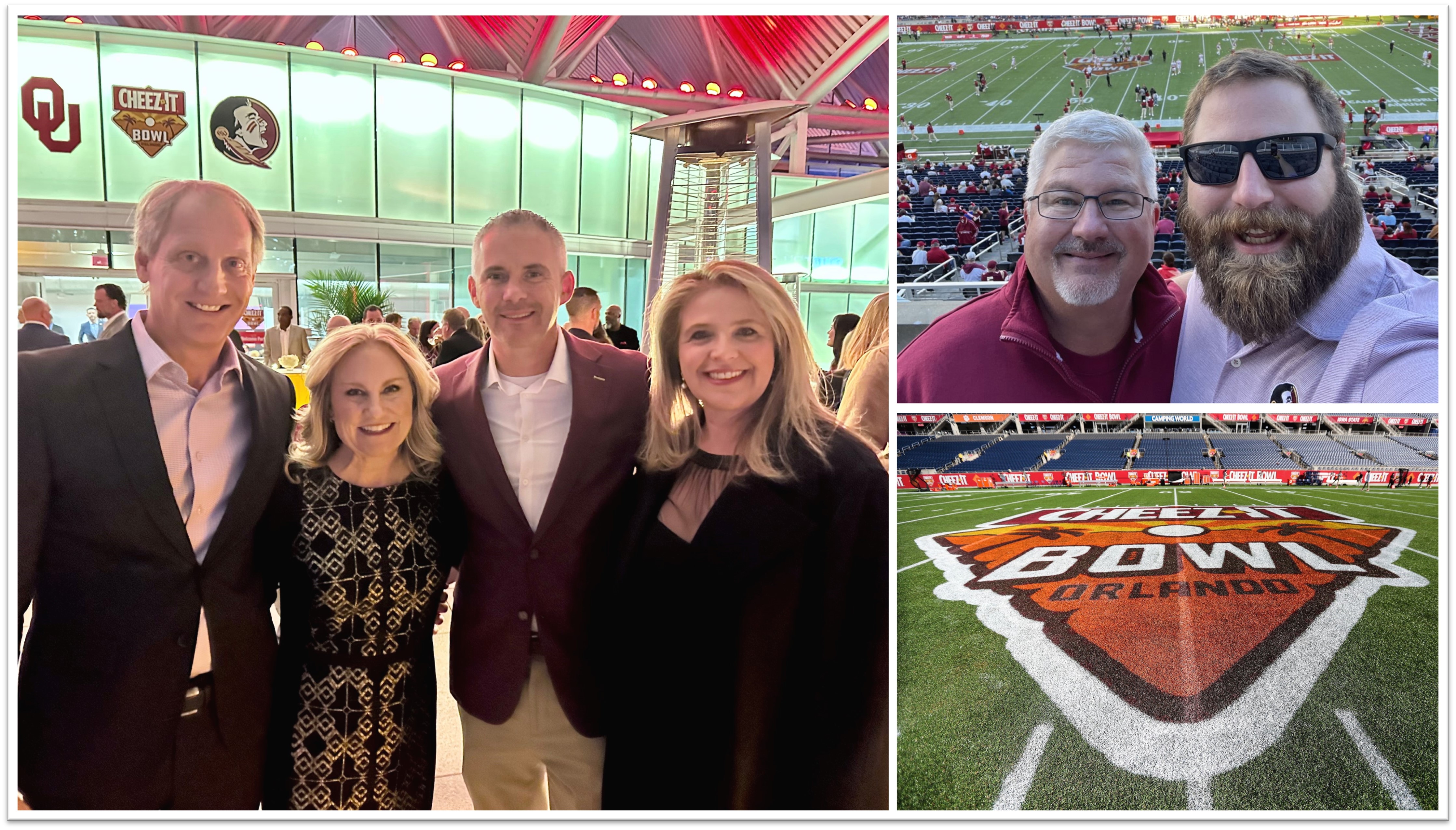 Casandra Matej, Visit Orlando President & CEO, pictured with Brian Comes and other attendees at the 2022 Cheez-It Bowl game. 
